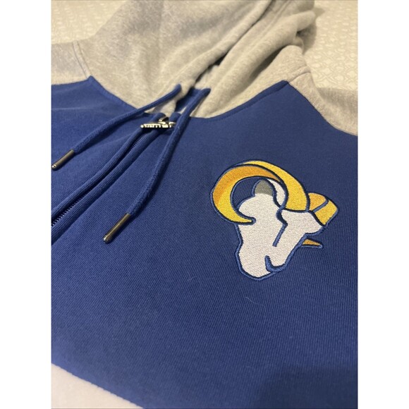 Los Angeles Rams Blue Full Zip Hoodie Men’s 4XL Starter NFL Sweatshirt - Picture 2 of 16